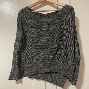 FREE PEOPLE: black and white off the shoulder sweater
